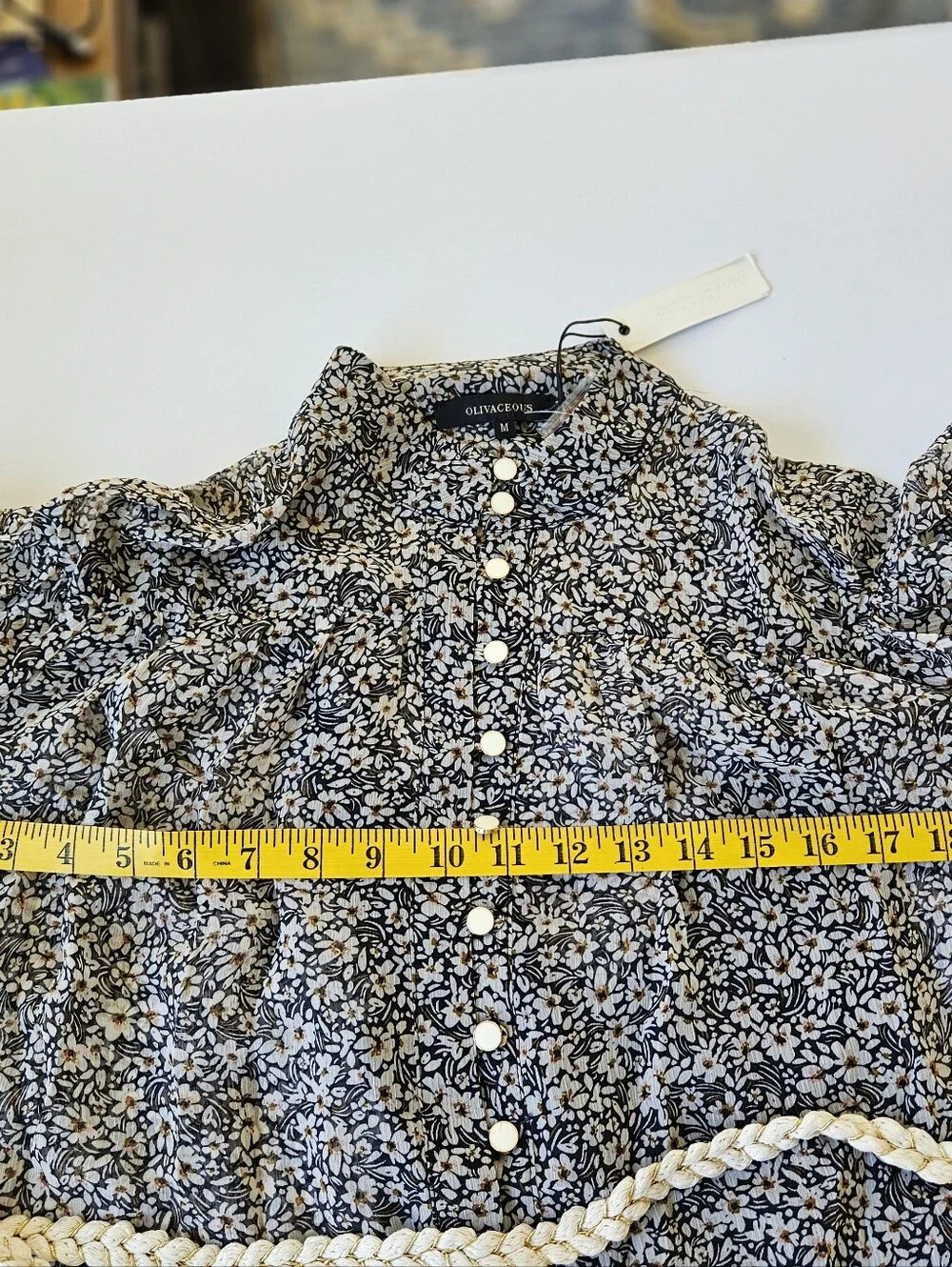 Olivaceous Womens Medium Floral Mini Dress NWT Button Front Long Sleeve Belted